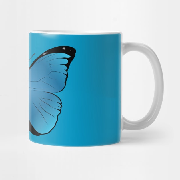 Morpho menelaus blue butterfly by Bwiselizzy